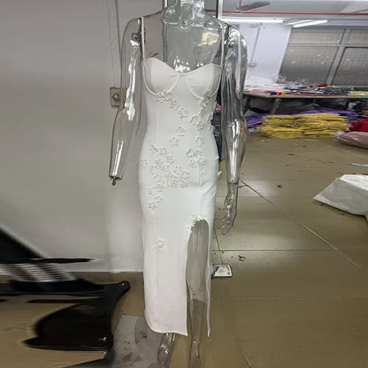 Petrina | Dam Sling Tube Klänning – Eleganta 3D Blommor För Sommarfest 4
