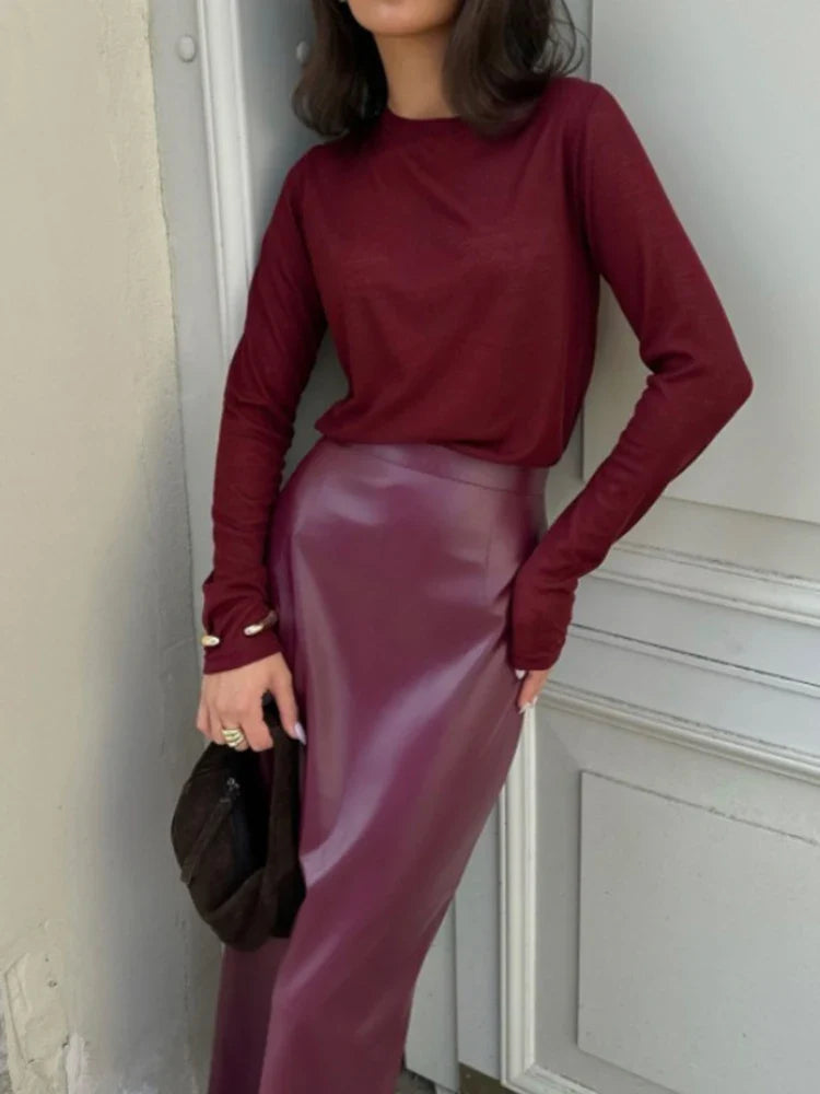 Savitri | Elegant Dam Lång Kjol – Hög Midja Och Slitsdesign 4