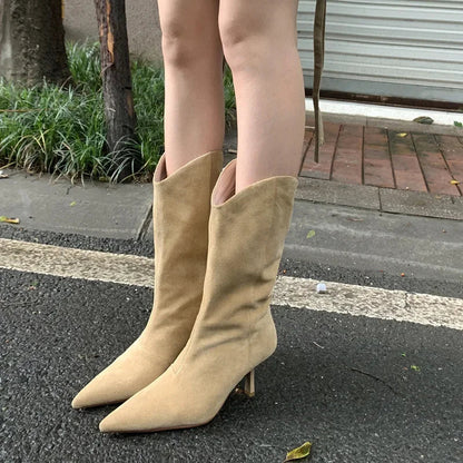 Tracy | Dam Stövlar – Eleganta Nubuckläder med Stiletthäl för Hösten 1