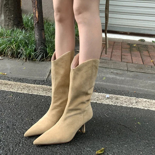 Tracy | Dam Stövlar – Eleganta Nubuckläder med Stiletthäl för Hösten 1