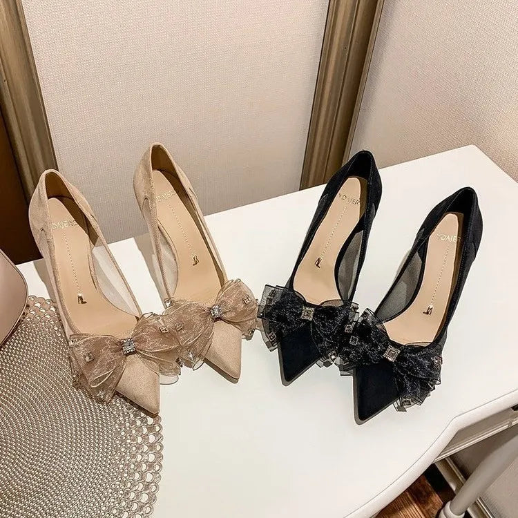 Melisander | Eleganta Spetsiga Munstilettos För Dam – Grunt 3