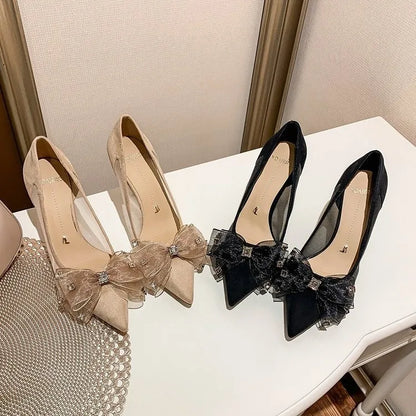 Melisander | Eleganta Spetsiga Munstilettos För Dam – Grunt 3