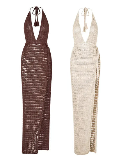 Unica | Elegant Rygglös Klänning – Virkningsdetaljer För Boho-Chic Stil 5