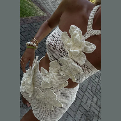Iri | Ärmlös Blommig Sommarklänning – Elegant Stickad Design för Damer 7