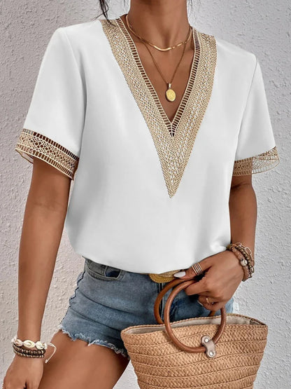 Variant image for Women's Blouse White Size M Lace Long Sleeve-2