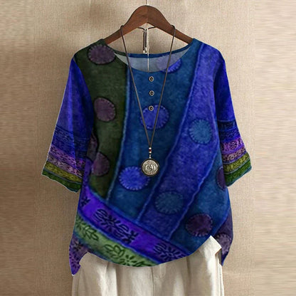 Women's Blouse Floral Print Size M Cotton Blend-5
