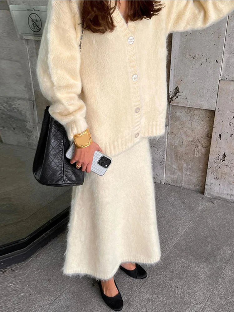 Kelsey | Lyxigt V-Ringad Cardigan Set – Mohair Cashmere För Eleganta Och Bekväma Outfitar 6