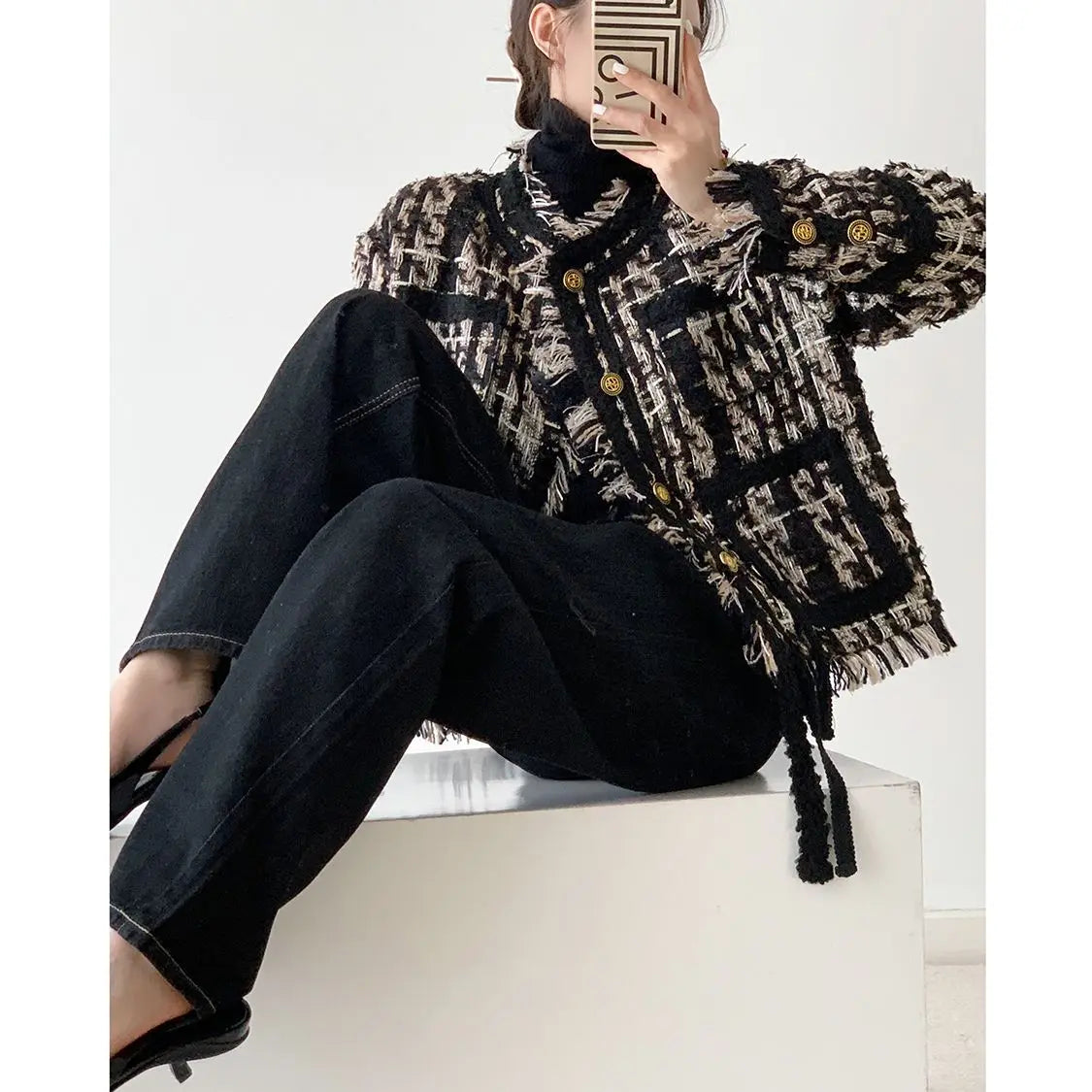 Ingefära | Elegant Tweedjacka – Tidlös Stil Och Komfort 4