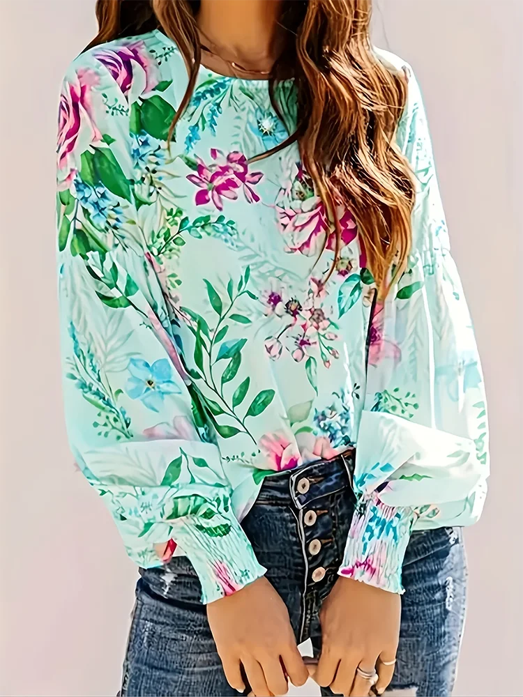 Margo | Elegant Blus Dam – Blommigt Tryck För Tidlös Stil Och Komfort 3