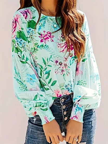 Margo | Elegant Blus Dam – Blommigt Tryck För Tidlös Stil Och Komfort 3