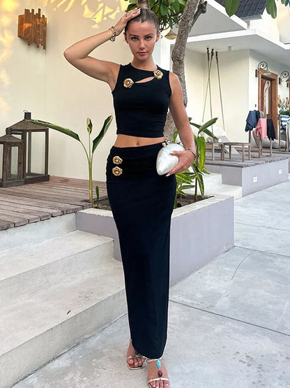 Kamila | Elegant Blommig Topp och Hög Midje Kjol – Chic Look 5