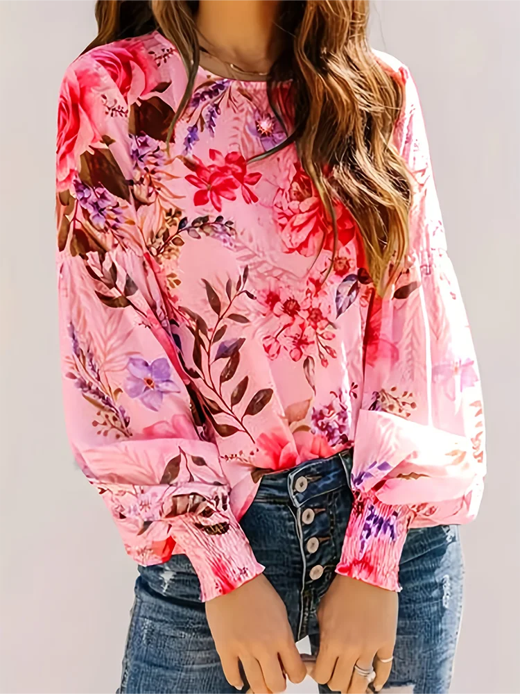 Margo | Elegant Blus Dam – Blommigt Tryck För Tidlös Stil Och Komfort 4
