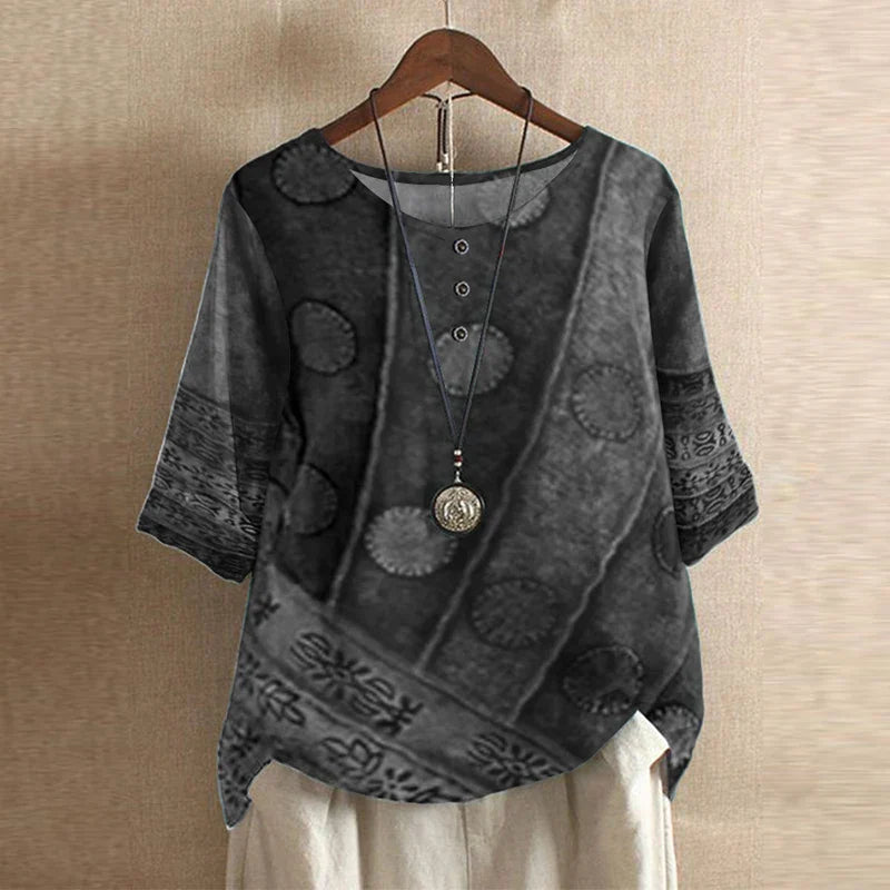 Women's Blouse Floral Print Size M Cotton Blend-2