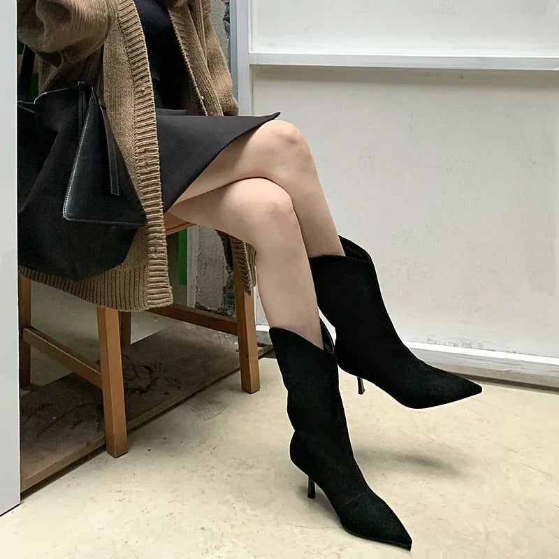 Tracy | Dam Stövlar – Eleganta Nubuckläder med Stiletthäl för Hösten 4