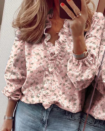 Anna | Romantisk Ruffle-Blus Dam – Eleganta Detaljer 6