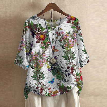 Variant image for Women's Blouse Floral Print Size M Cotton Blend-34
