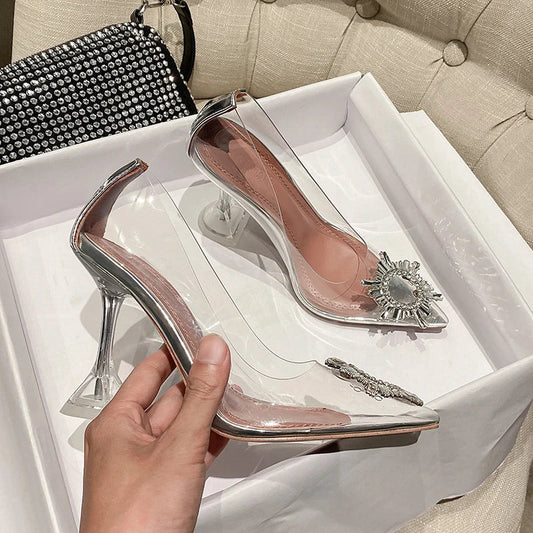 Paulina | Eleganta Transparenta Stilettklackar – Strass För Alla Tillfällen 1
