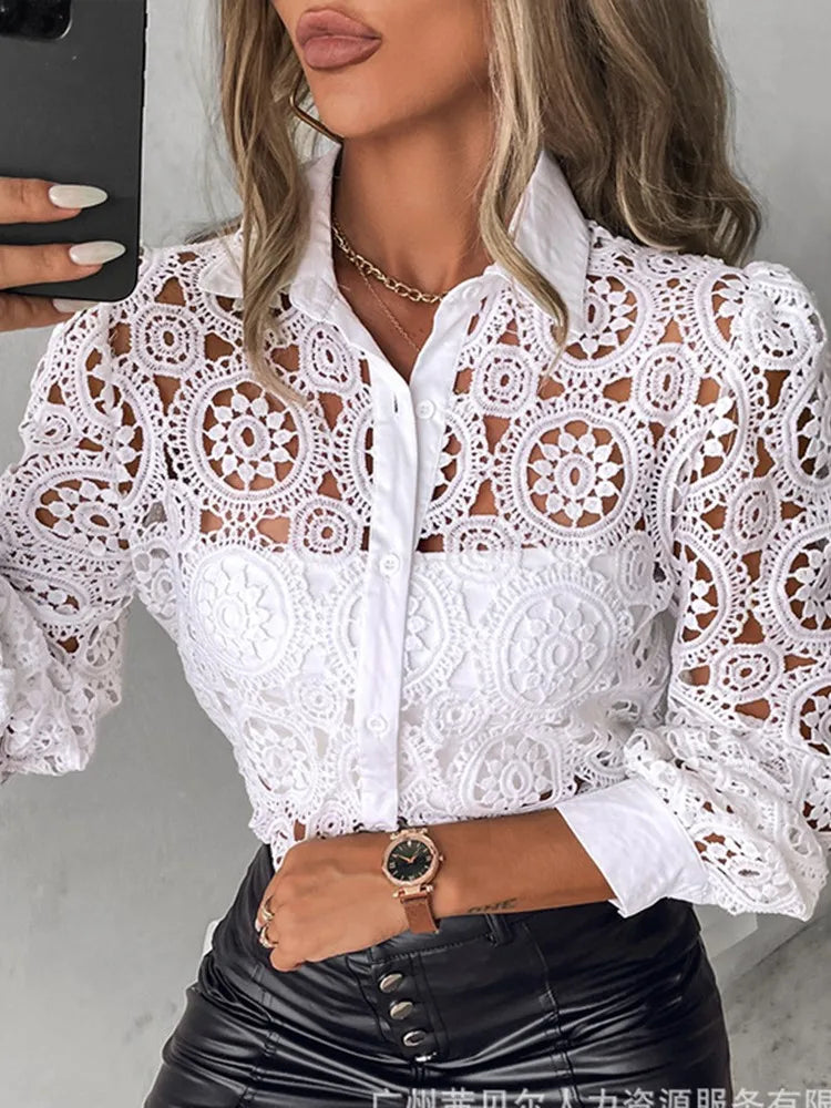 Serena | Elegant Spetsblus Dam – Perfekt för Vardag och Fest 3