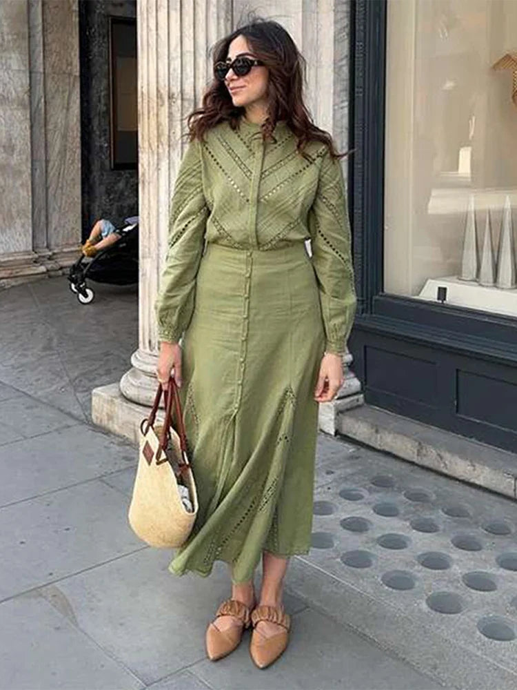 Kourtney | Elegant Midikjoluppsättning – Chic Design För Vardags Och Fest 2