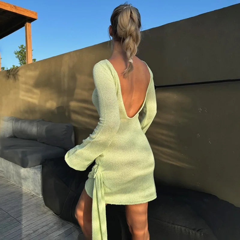Klara | Elegant Stickad Rygglös Klänning Dam – För Alla Tillfällen 7