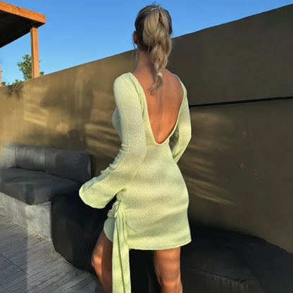 Klara | Elegant Stickad Rygglös Klänning Dam – För Alla Tillfällen 7