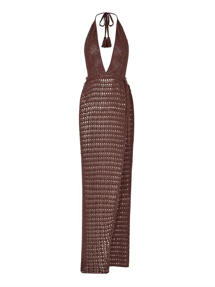 Unica | Elegant Rygglös Klänning – Virkningsdetaljer För Boho-Chic Stil 7