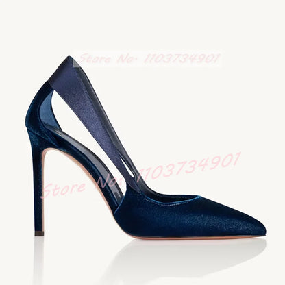 Marianna | Eleganta Flock Slip-On Stilettos För Stil Och Komfort 6