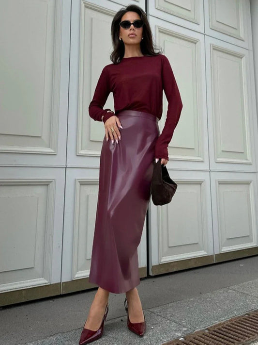 Savitri | Elegant Dam Lång Kjol – Hög Midja Och Slitsdesign 1