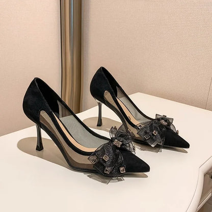 Melisander | Eleganta Spetsiga Munstilettos För Dam – Grunt 1