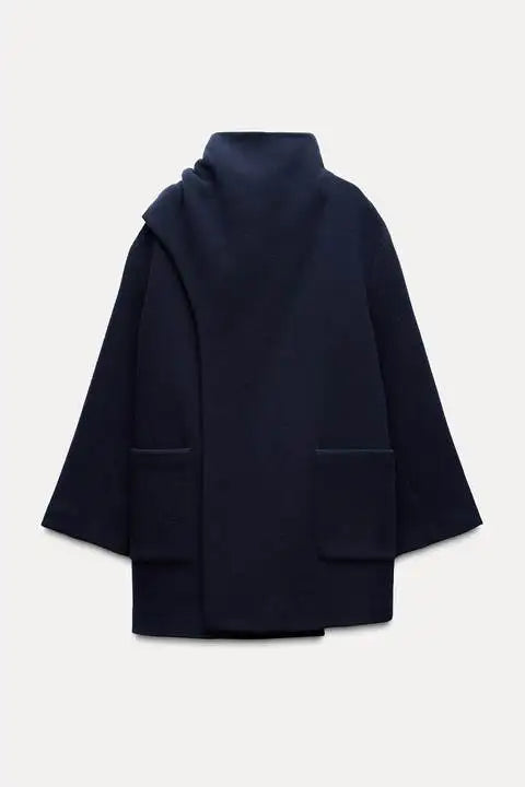 Thomasina | Elegant Höghalsmanteljacka – Cape-design För Sofistikerad Stil 8