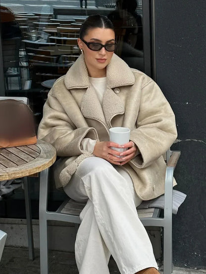 Odette | Elegant Läderrock – Fleece För Stil Och Värme 4