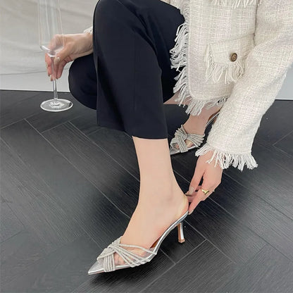 Monica | Eleganta Högklackade Sandaler – Kristalldesign för Stil och Komfort 3