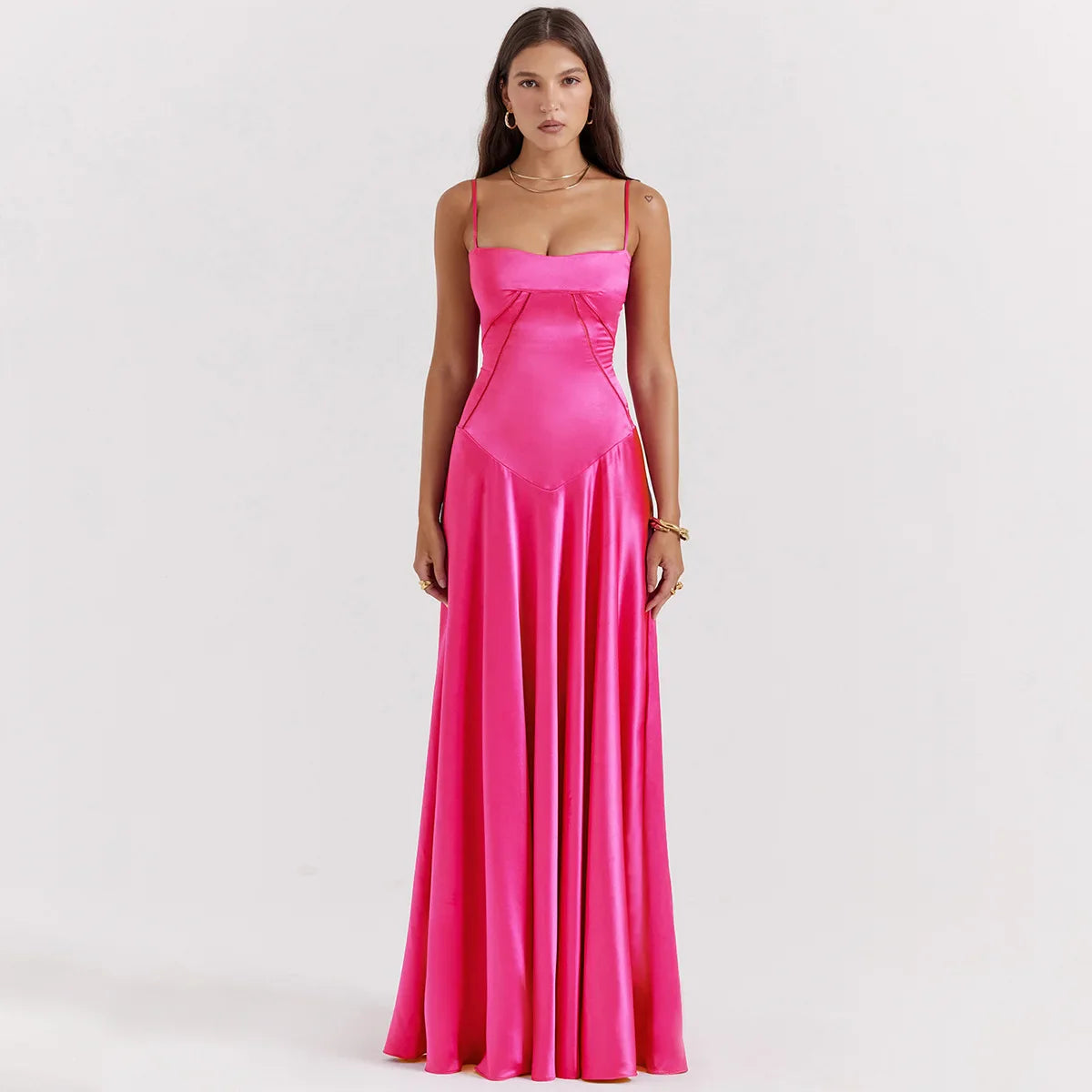 Emma | Elegant Maxiklänning Dam – Snörning för Tidlös Stil 6