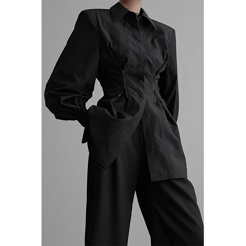 Scarlett | Gotisk Blus – Svart med Dragkedja för Unik Stil och Komfort 4