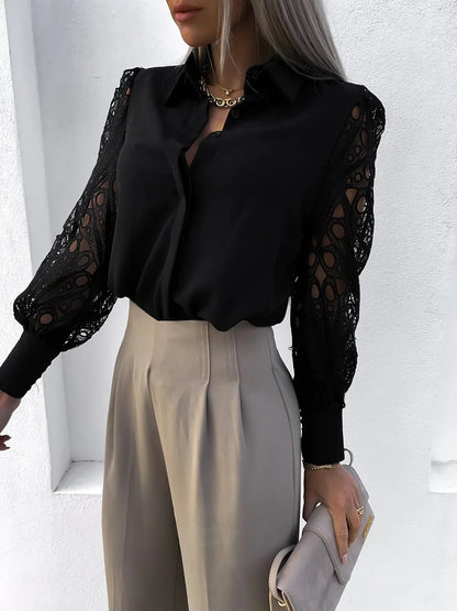 Lieke | Tidlös Vit Blus – Spetshylsor För Elegant Stil 4