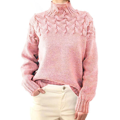 Kylie Stickad Turtleneck Tröja - Elegans och Värme för Kalla Dagar-3