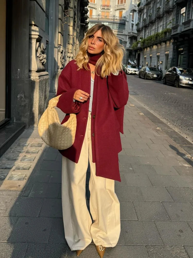 Abigail | Elegant Ulljacka – Med Halsdukskrage För Svalare Väder 3