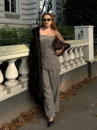 Jade | Elegant Tube Top och Byxuppsättning – Mjuk Bomull för Stil och Komfort 3