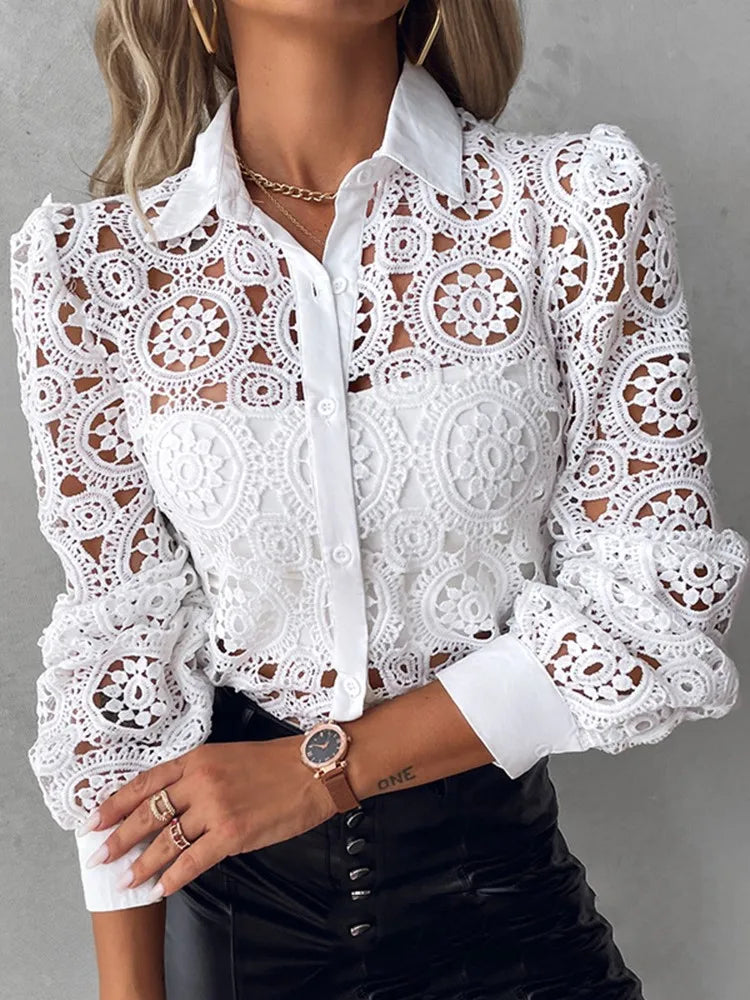 Serena | Elegant Spetsblus Dam – Perfekt för Vardag och Fest 1