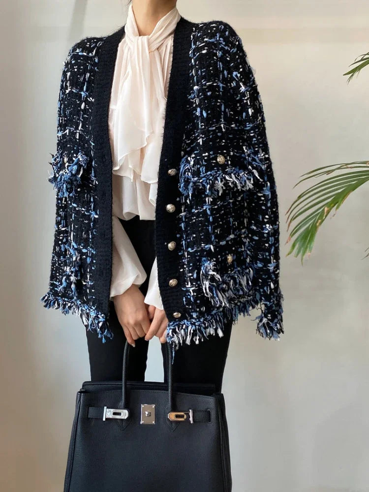 Petra | Bohemisk Vintage Jacka – Tofsar och Patchwork Mönster 2