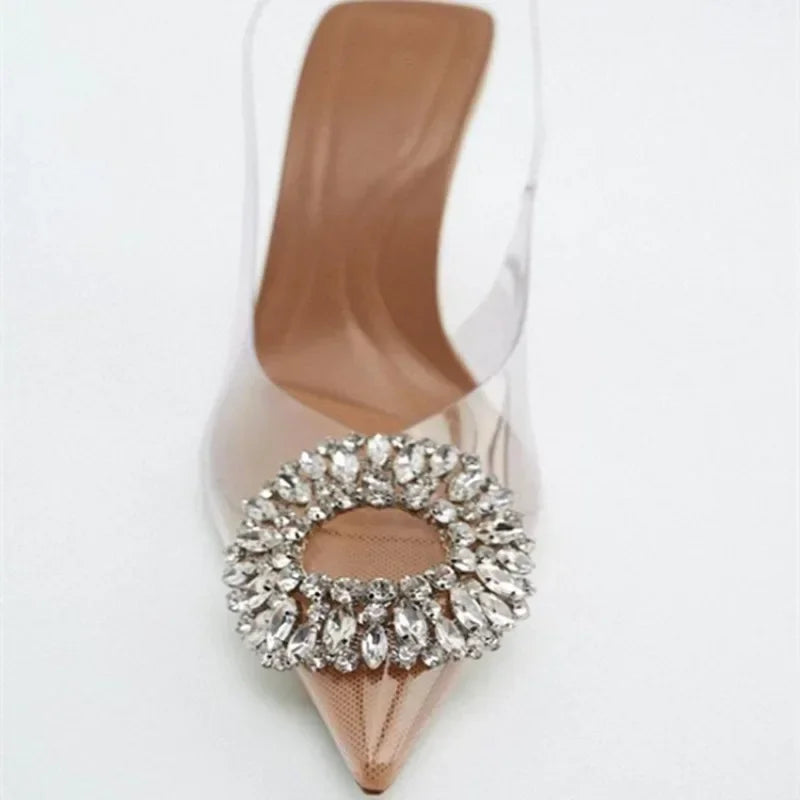 Isabella | Eleganta Höga Klackar – Transparent Design Med Strass Accenter 3