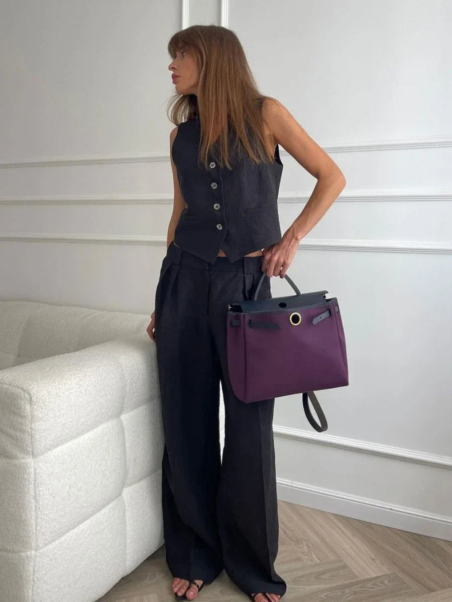 Leah | Elegant Linne Set Dam För Stiliga Tillfällen 2