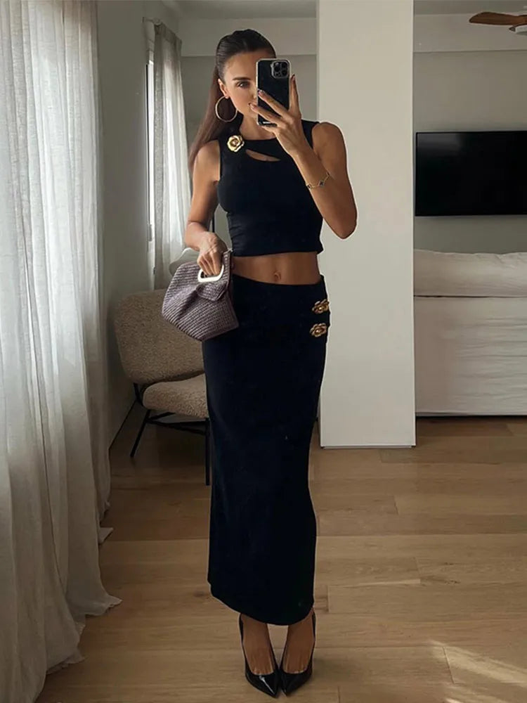 Kamila | Elegant Blommig Topp och Hög Midje Kjol – Chic Look 4