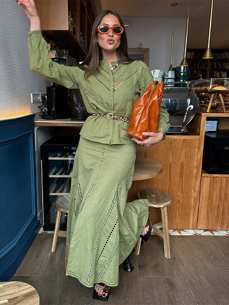 Kourtney | Elegant Midikjoluppsättning – Chic Design För Vardags Och Fest 6