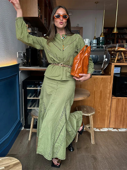 Kourtney | Elegant Midikjoluppsättning – Chic Design För Vardags Och Fest 6
