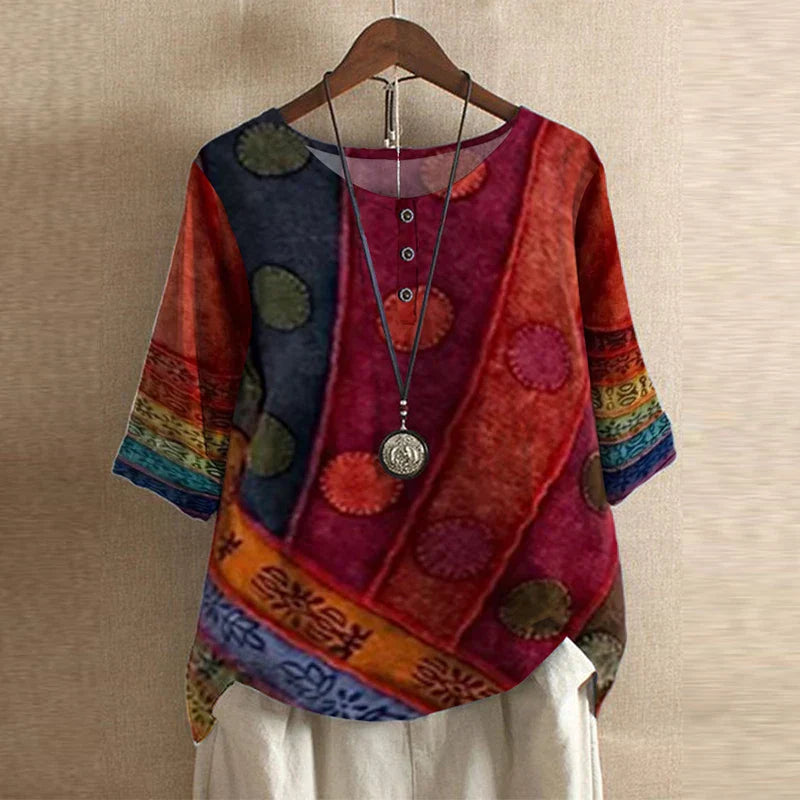 Women's Blouse Floral Print Size M Cotton Blend-4