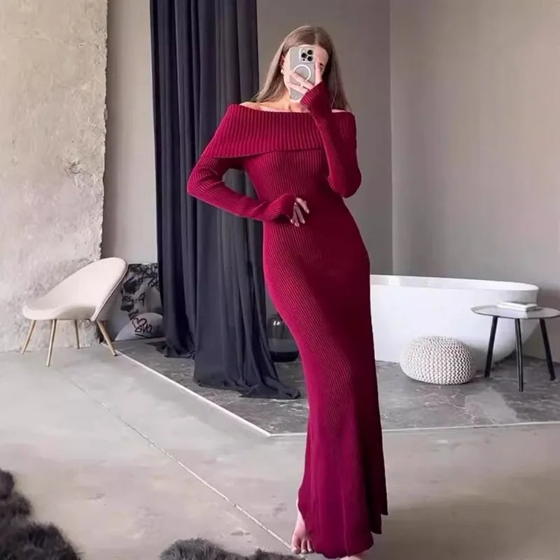 Julienne | Elegant En-Axel Maxiklänning Dam – Tidlös Stil 4