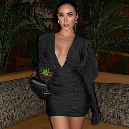 Elizabeth | Elegant V-Hals Bodycon Miniklänning – Smickrande Passform För Kvällsevenemang 1