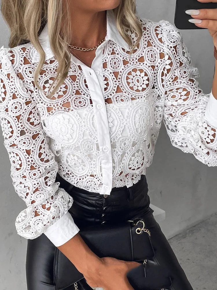 Serena | Elegant Spetsblus Dam – Perfekt för Vardag och Fest 4