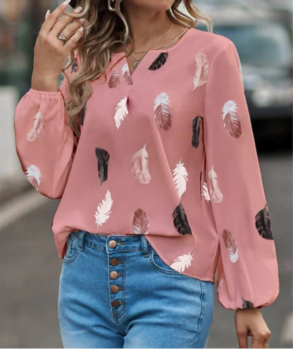 Variant image for Women's Blouse White Size M Polyester Long Sleeve-29